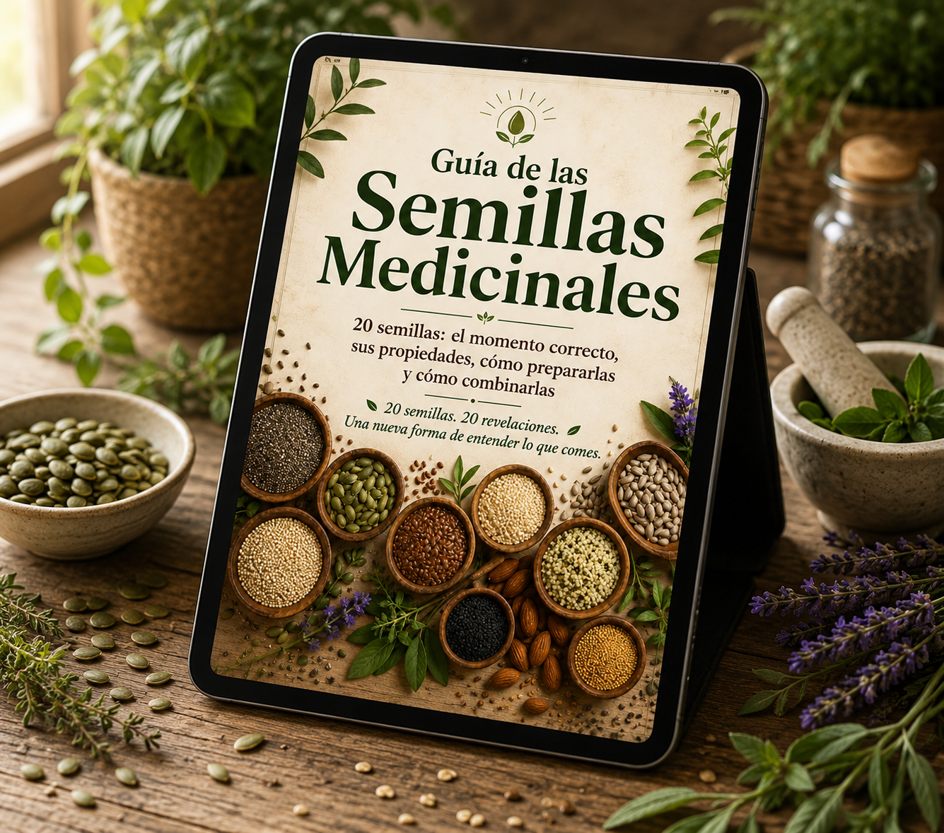 Guía de las Semillas Medicinales en tablet