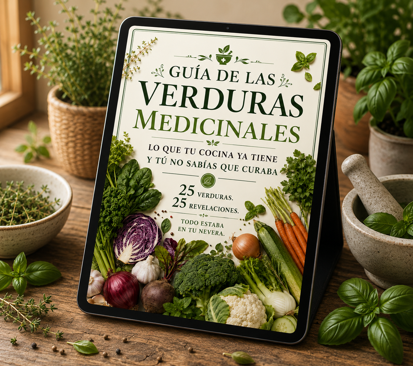 Guía de las Verduras Medicinales en tablet