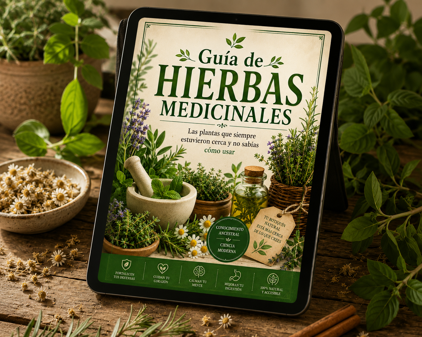 Guía de las Hierbas Medicinales en tablet